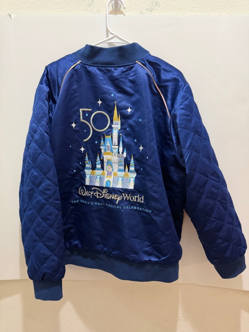 Walt Disney World Size 2X Mickey Mouse 50th Castle Zipper Bomber Jacket Woman’s